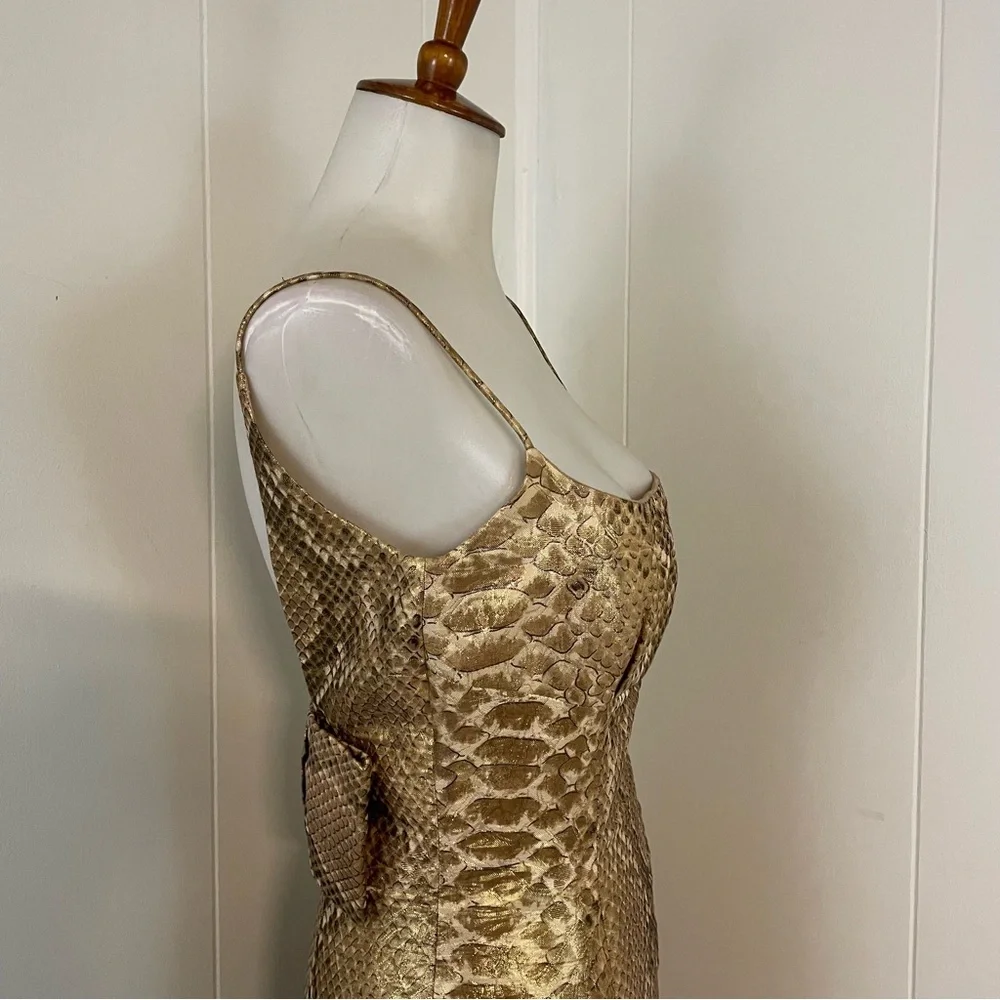 Tracy Reese Silk Metallic Dress Women’s 6 Sleeveless Scoop Neck Sheath Glam - Picture 3 of 10